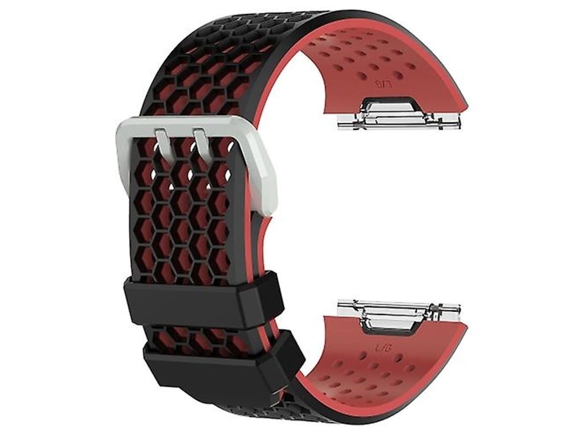 Lurelia Pulseira De Silicone Bicolor, Compatível Com Fitbit Ionic Fivela Preta E Vermelha, Design Versátil