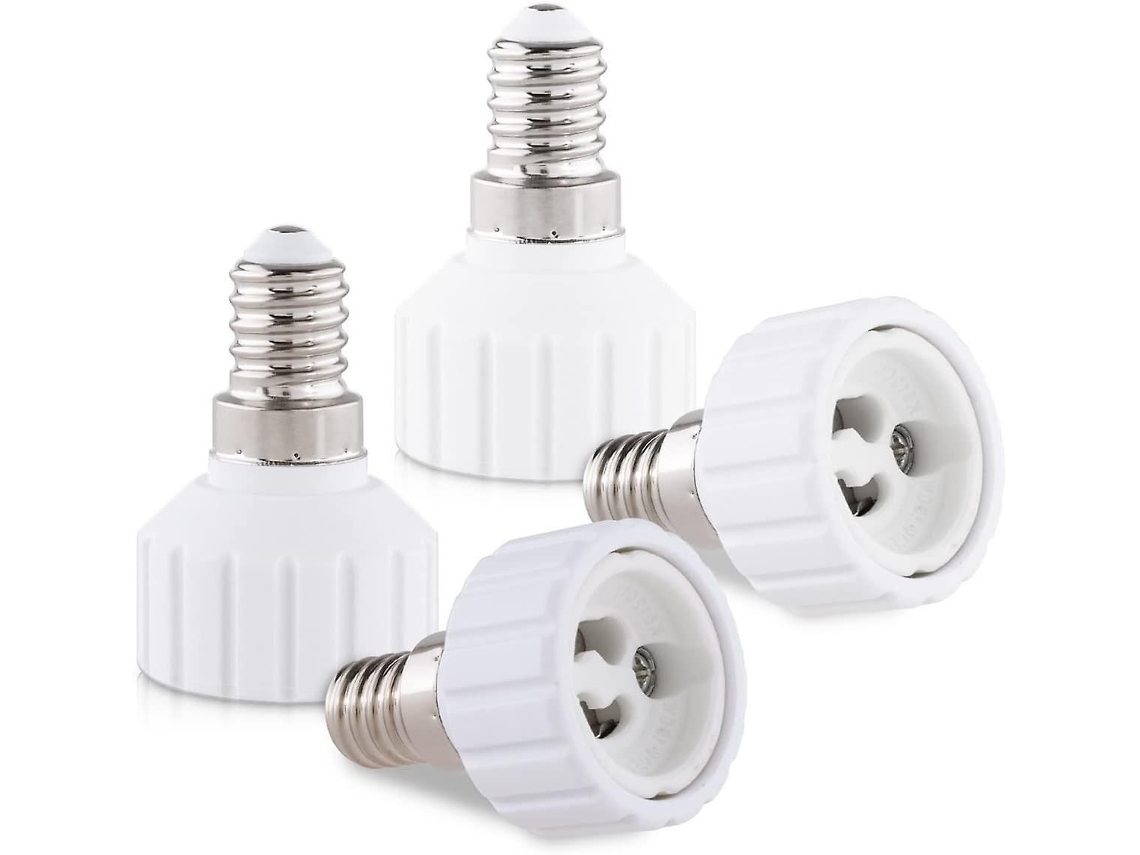 4 Adaptadores De Soquete E14 Para Gu10, Conversor De Base Para Lâmpadas Halógenas E Led