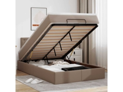 Vidaxl Cama Otomana Com Colchões Leds 120x190 Cm Couro Artificial