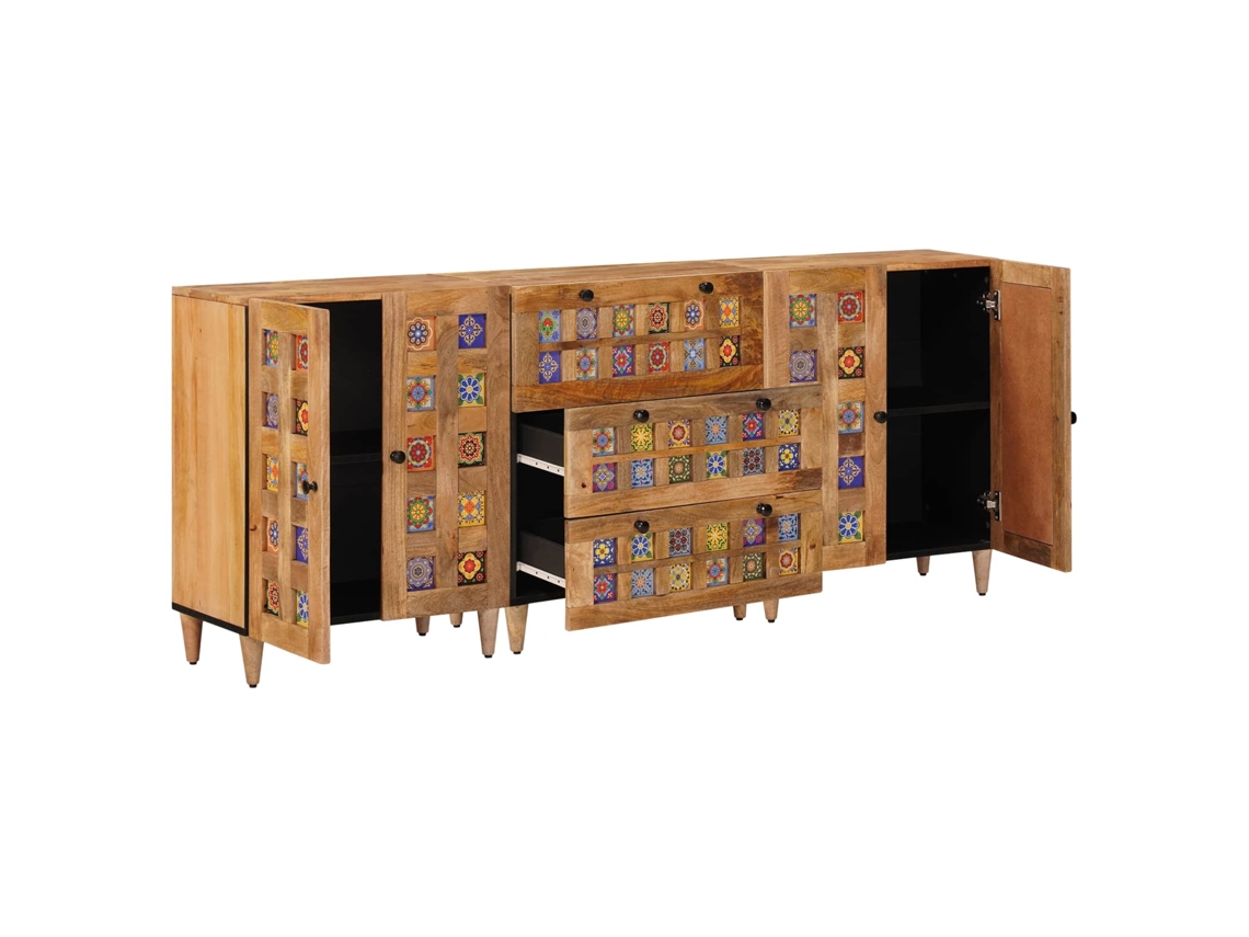 Maison Exclusive - Buffet 3 Unid. 60 X 33,5 X 75 Cm Madeira De Manga Maciça