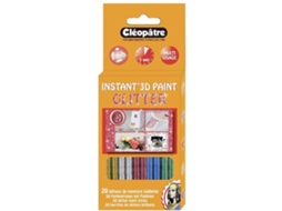 20 Sticks de Cola CLEOPATRE Colorida para Pintar a 3D Cores Glitter