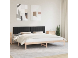 Vidaxl Estrutura De Cama Com Cabeceira Estofada Preto 200 X 200 Cm