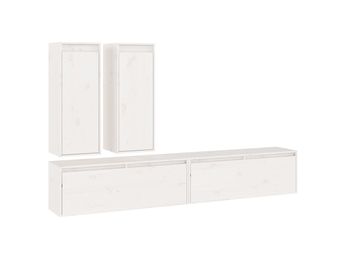 Tv Cabinet Set, Tv Cabinet Sets Vidaxl Branco Madeira De Pinho (n/a)