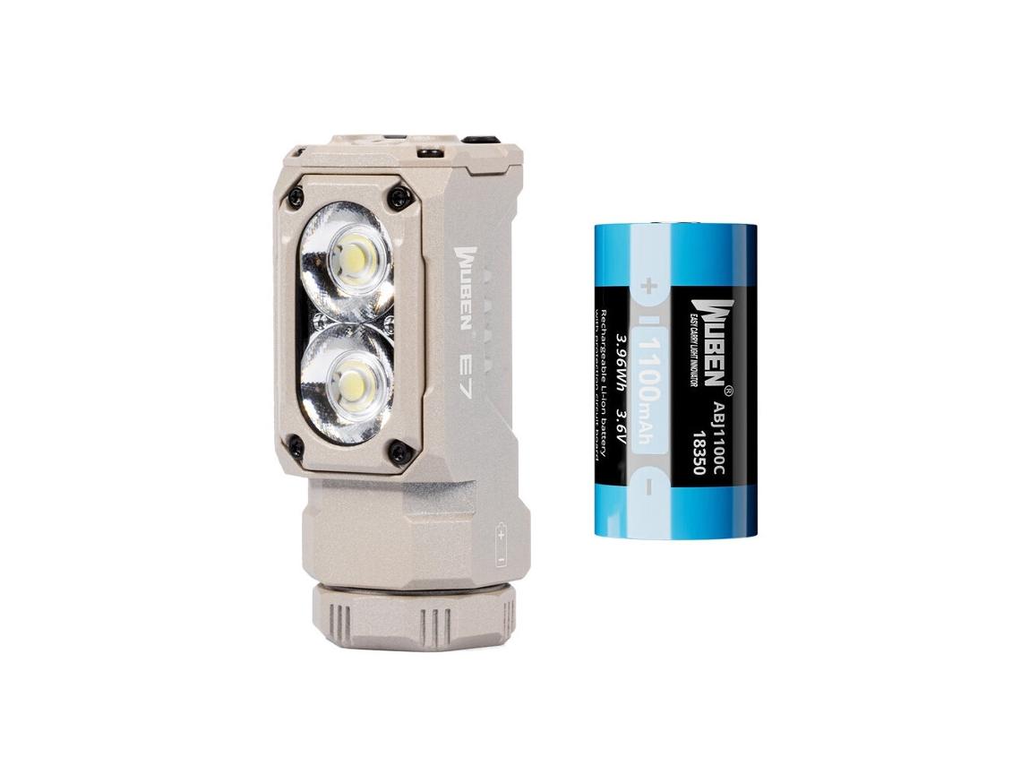 Verde, E7 + Faixa De Cabeça + Extensor - Wuben E7 2 Em 1 Lanterna De Cabeça Led 1800 Lúmens Recarregável 18350 18650 Bateria Compacta Edc Mini Lantern