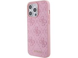 Capa para iPhone 15 Pro Max GUESS Pele Sintética Rígida Rosa
