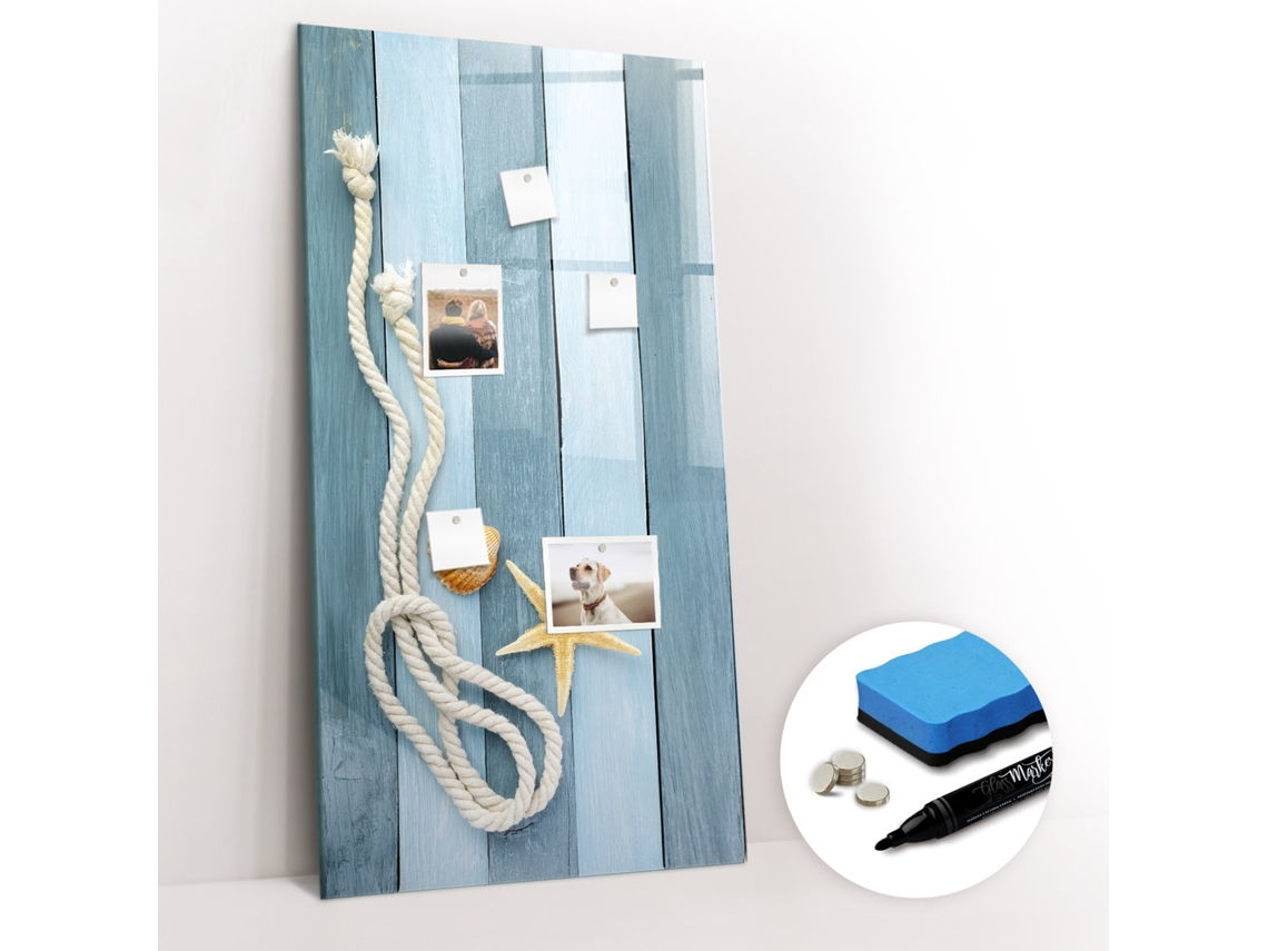 Quadro De Vidro Magnético Coisas Marinhas Tábuas Para O Corredor Espelharte (60x120 Cm)