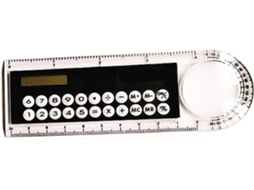 Calculadora E Régua Solar Multifuncional 3em 1de 10cm, Mini Régua Solar Com Visor Grande, Calculadora Preta