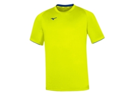 Camiseta Mizuno de manga comprida amarela fluorescente