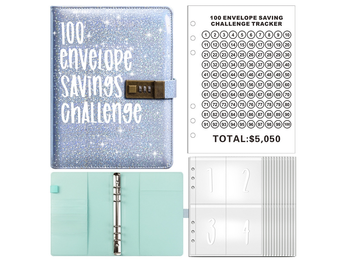 A5 Lockable Password Journal Notebook Holographic 8 5-inch 100day Diary, Creative Work Notepad