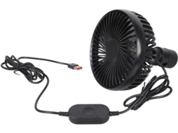 Ventilador Usb De 5 Polegadas Para Carro Com 3 Velocidades Ajustáveis Suvs, Com Cabo De 2, 4m E Rotação De 360 Graus