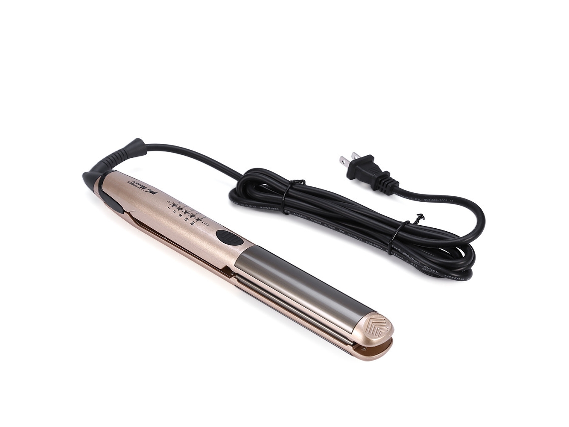 Prancha de cabelo 2026 com controle de temperatura LED e ferramenta penteada para tecidos (ouro)