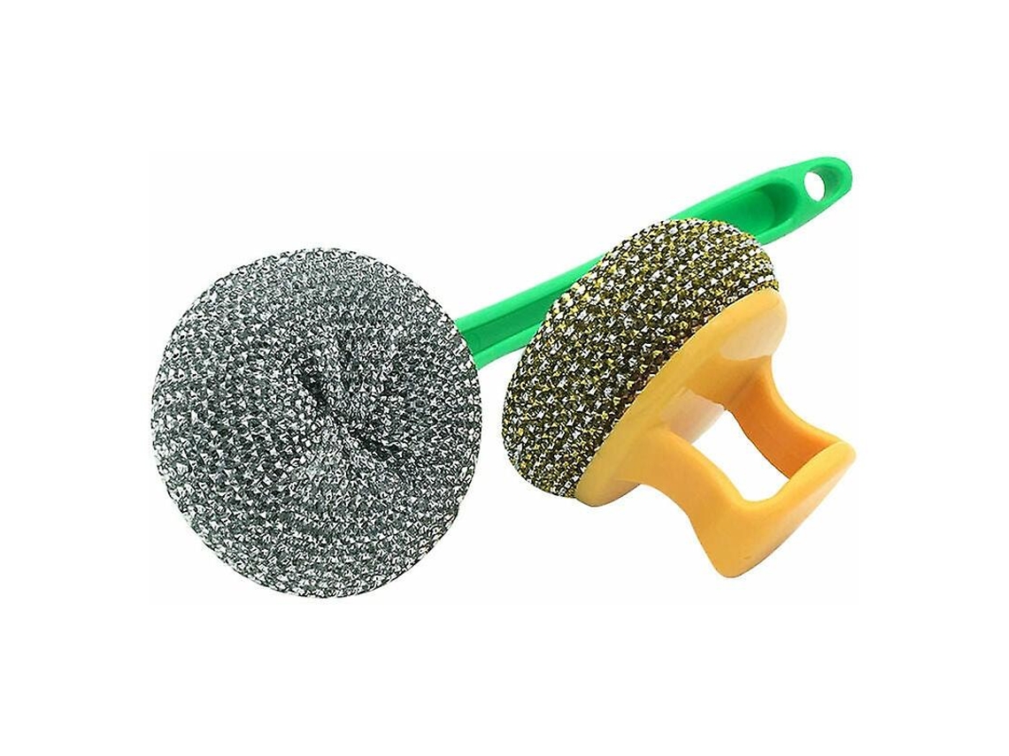 Kit de Limpeza de Utensílios Bbq para Frigideiras Antiaderentes 10 Peças Esferas Limpadoras de Aço Inoxidável Sem Danos Cor Aleatória