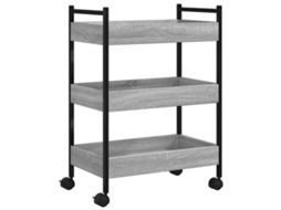 Kitchen Trolley, Kitchen Trolleys Vidaxl Cinzeto Madeira Processada (n/a)