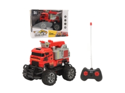 Ats coche de Bombeiros Rc com Escada Elétrica e Luzes Funcionais, Brinquedo de Controle Remoto de Plástico 1:43