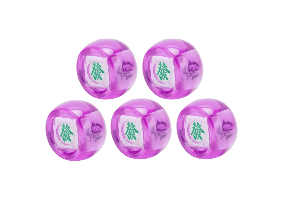5 Peças de Dados de Direção do Vento Mahjong, Norte Sul Oeste Leste, Esfera Transparente Roxa, para Jogos S/MARCA