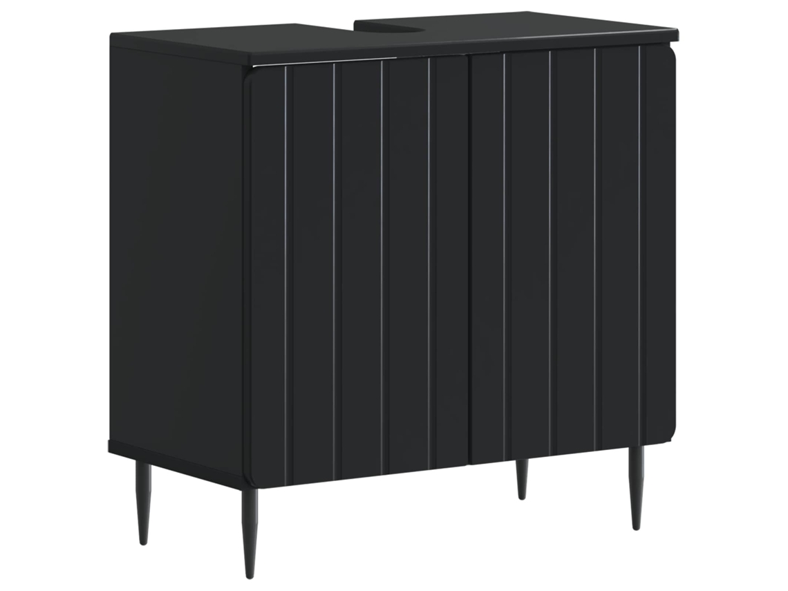 Vidaxl Armário Para Pia De Banheiro Zwolle Preto 59,5 X 31,5 X 59 Cm