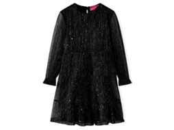 Vestido De Manga Comprida Para Criança Preto 104