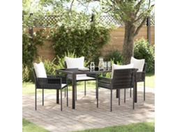 Vidaxl Conjunto de Jantar para Jardim 5 Pcs Marrom e Preto