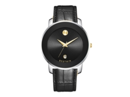 Relógio de Quartzo Masculino MDUG (pulseira de Couro Preta e Branca)