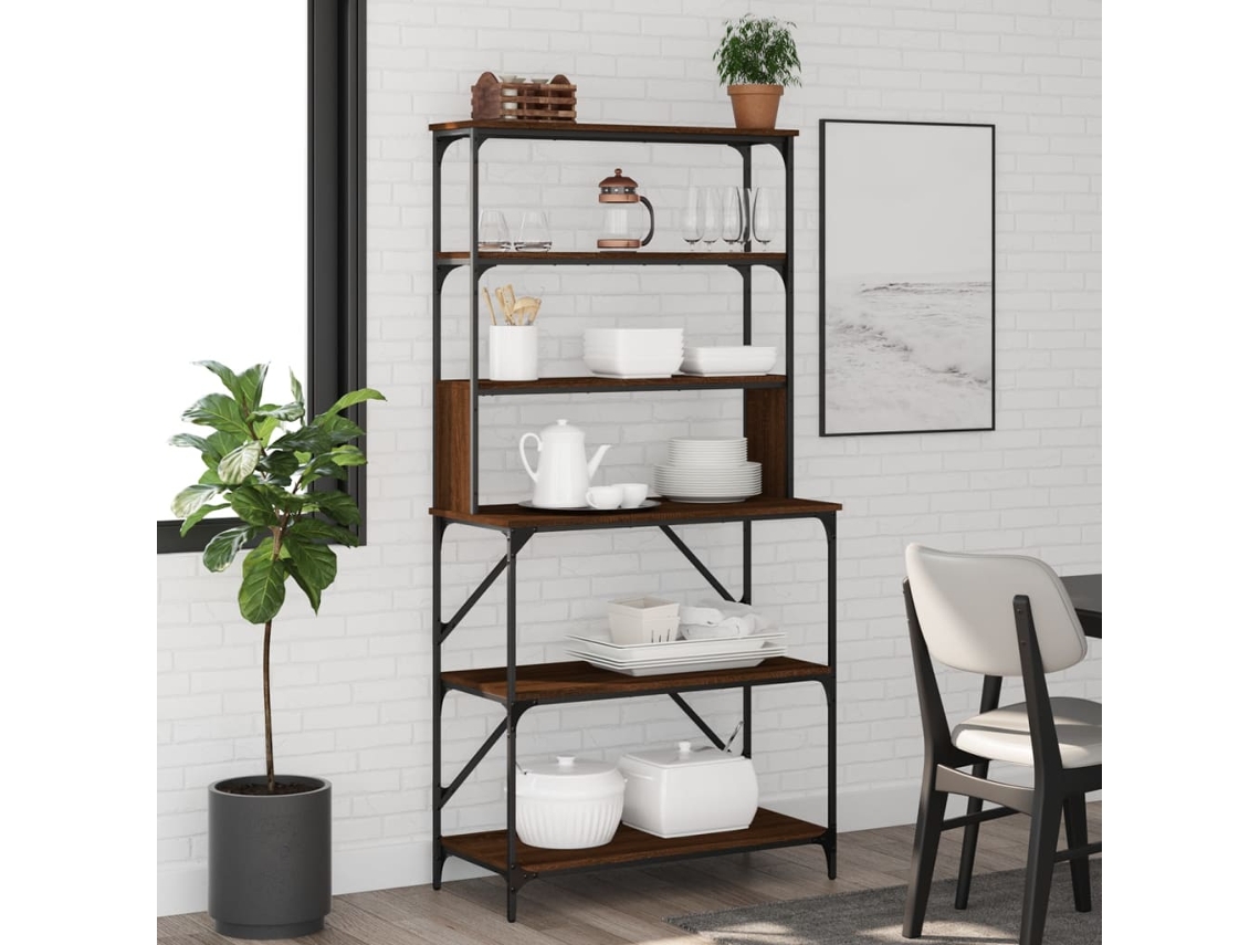 Vidaxl Estante 6 Prateleiras 90x40x180 Deriv.madeira Carvalho Castanho