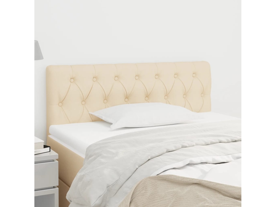 Vidaxl Cabeceira De Cama Tecido 100x7x78/88 Cm Creme