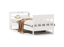 Bed Frame, Bed Frames Vidaxl Branco Madeira De Pinho (90 X 200 Cm)