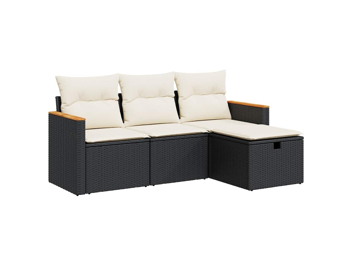 Garden Sofa Set, Garden Sofa Sets Vidaxl Preto Rattan / Vime (n/a)