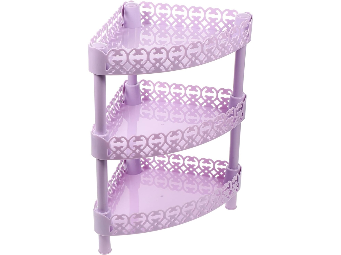 Organizador De Canto Genérico Plástico Para Banheiro Com 3 Camadas, Grande Capacidade E Design Fácil De Limpar