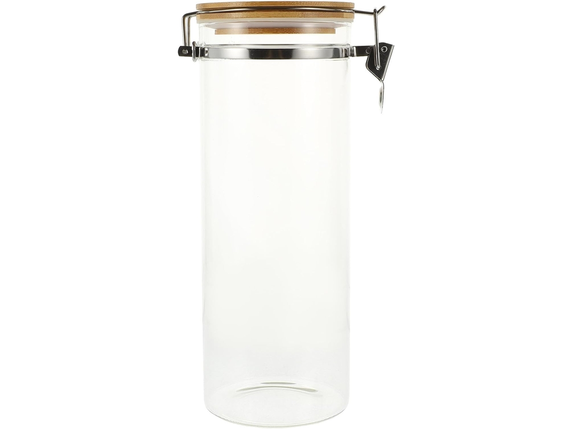 Pote De Vidro Clispeed 2300ml Com Tampa Flip Top Aço Inoxidável, Recipiente Hermético Para Feijão, Grãos E Macarrão