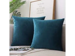 2026 funda de Almohada Cuadrada de Terciopelo Suave, Decorativa de Cor Sólida, 20x20 Polegadas/50x50 Cm, Índigo