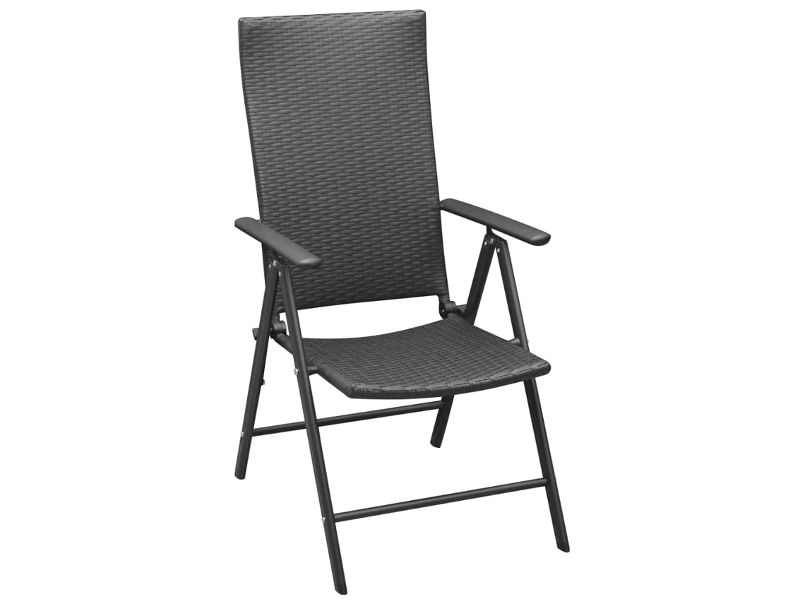 Maison Exclusive - Cadeiras De Jardim 4 Pcs Vime Pe Preto