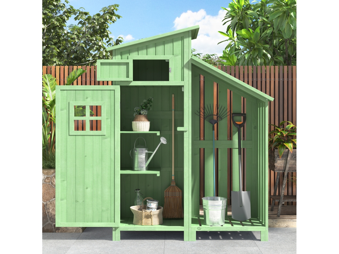 Casinha Jardim Madeira Verde 124x46x174cm Pequena