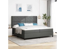 Vidaxl Cama Box Com Almofada Manual Cinza Escuro 200 X 200 Cm Tecido