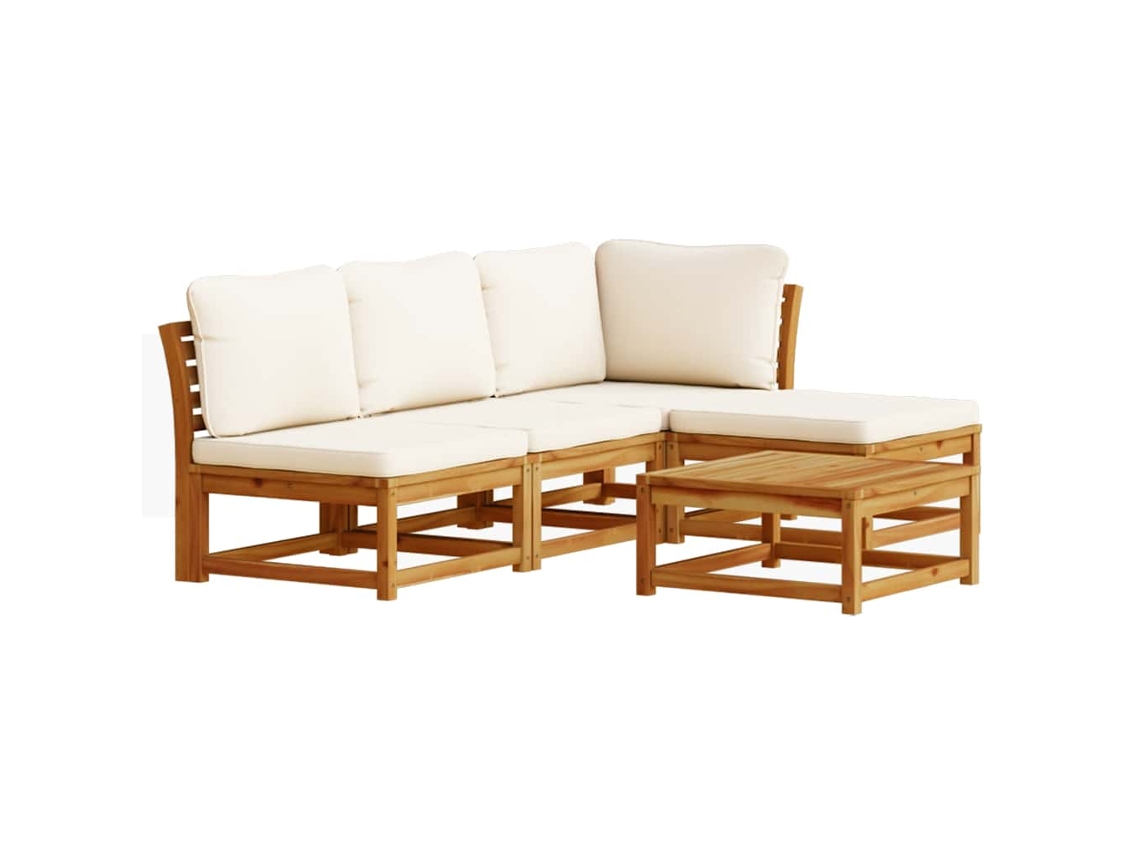 Maison Exclusive - 5 Pcs Conjunto Lounge De Jardim C/ Almofadões Acácia Maciça