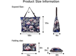 Bolsa De Praia Dobrável Grande Com Zíper, À Prova De Areia, Ideal Para Mulheres, Perfeita Para Viagens E Compras. Estampa De Flamingo Azul (2025).
