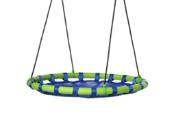 Balanço Infantil Tipo Ninho com Altura Ajustável, Balanço Redondo para Árvore, para Crianças a Partir de 3 Anos, Ø100x120 180 Cm, Azul e Verde.