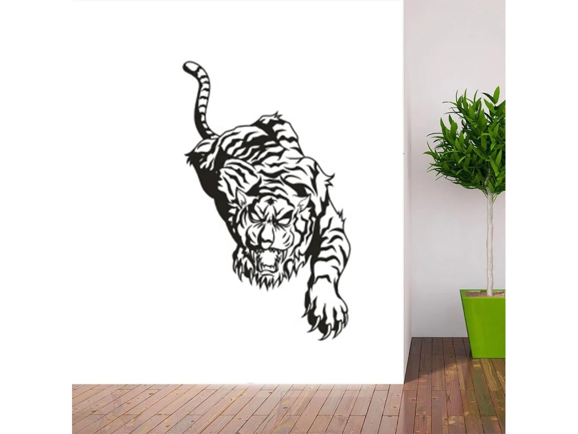 Adesivos Muraux Tigre, Animaux Sauvages, Em Vinil, Para Quarto De Criança, Salão, Escritório