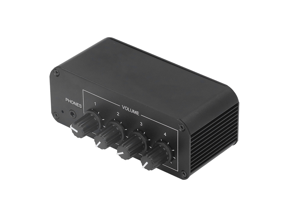 Mini Mixer Estéreo EOOCOO (mistura de 4 Canais com Entrada e Saída Rca)