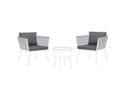 Conjunto De Capas Para Almofadas De Exterior Beliani Gargano De Poliéster Cinzento 50x60x10