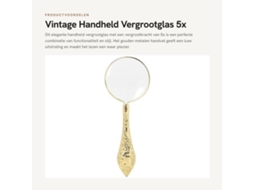 Vergrootglas De Mão Com 5x Ampliação - Design Vintage - Diâmetro De 45 Mm - Óculos De Leitura