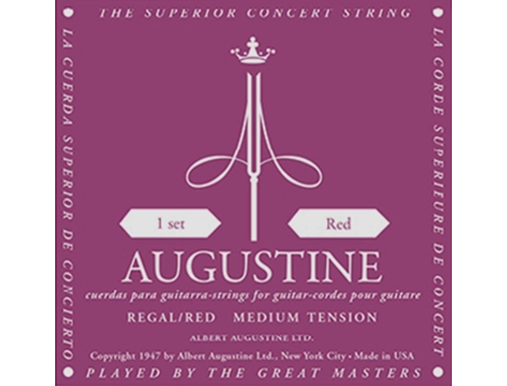 Augustine Conjunto de Cordas Vermelhas Clássico Agudos de Alta Tensão Extra & A