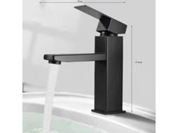 Torneira de lavabo preta mate, monomando, 15x17,5 cm ZYBLSSBB