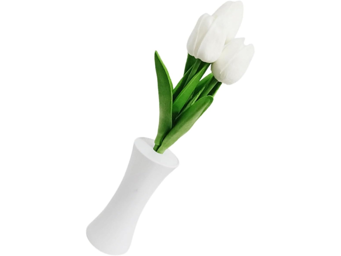 Luminária De Mesa Decorativa Ciieeo Pequena Em Formato Tulipa, Feita De Material Durável, Com Luz Branca Quente Compacta