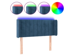 Led Headboard, Led Headboards Vidaxl Azul Veludo (93 X 16 X 78/88 Cm)