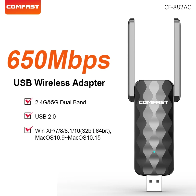 Adaptador De Antena Usb De Banda Dupla Sem Driver