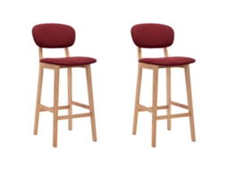Vidaxl Bancos De Bar 2 Pcs Tecido Vermelho Tinto