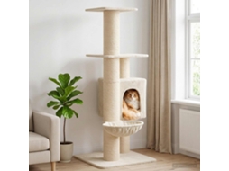 Vidaxl Árvore Com Postes De Sisal Creme 137 Cm