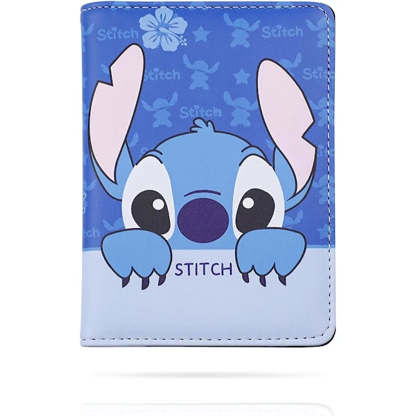 BRILVIBERA Capa de Passaporte em Couro com Estampa de Desenho Animado, Modelo A, Stitch