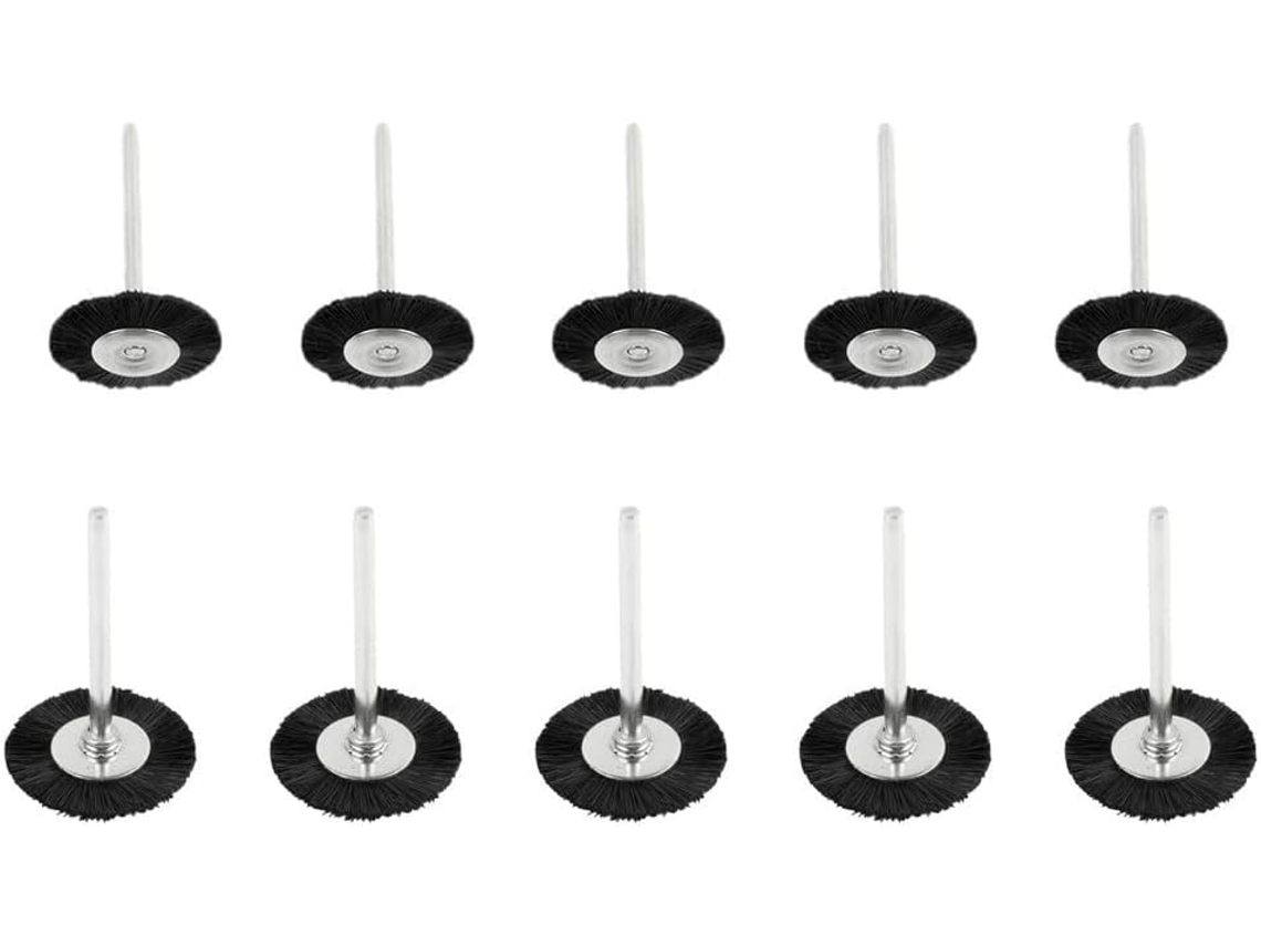 10 Escovas De Nylon Com Haste 3mm Para Polimento Em Ferramentas Rotativas, Pontas De Esmerilhamento Para Remoção