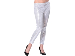Leggings prateadas com lantejoulas para mulher